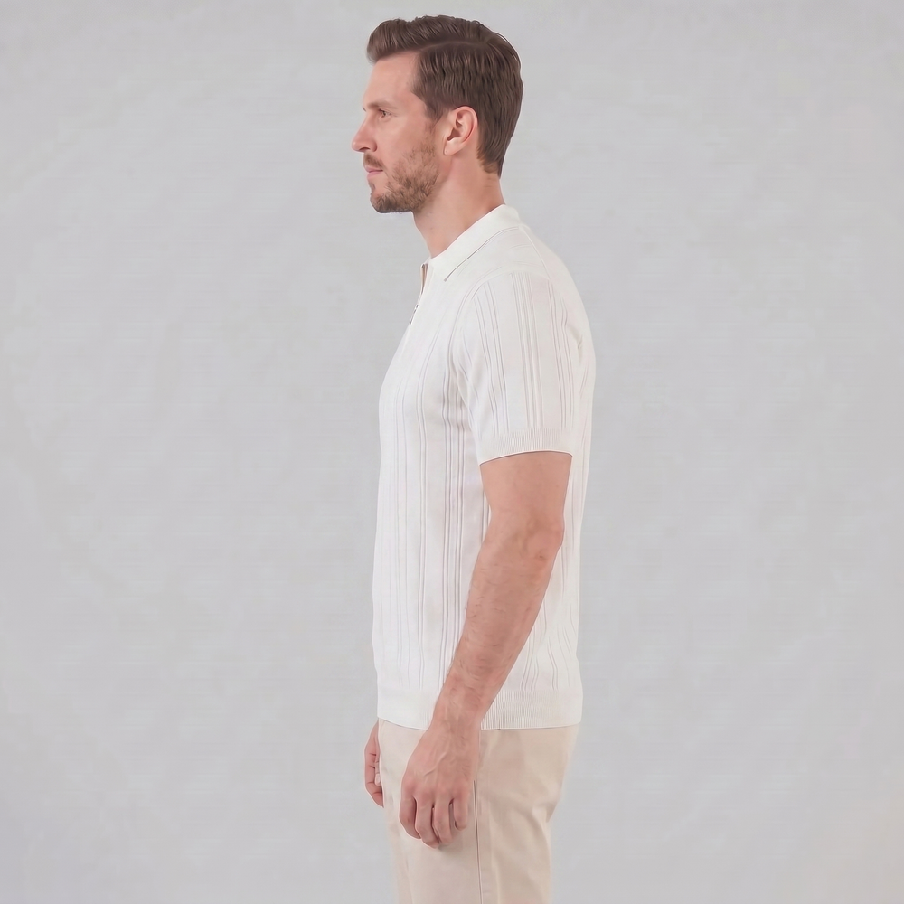 Slim Fit Zip Up Polo Shirt