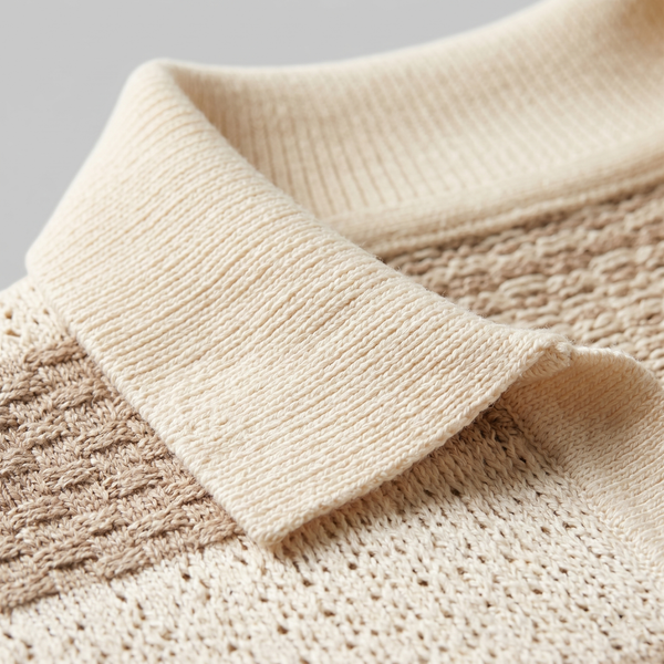 Stripe Jacquard Knit Polo