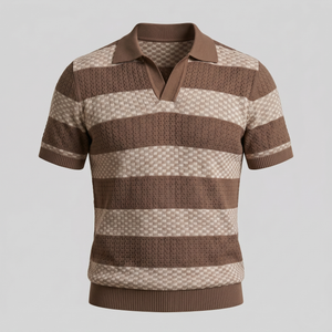 Stripe Jacquard Knit Polo