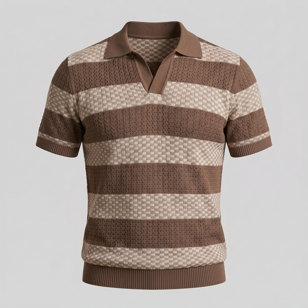Stripe Jacquard Knit Polo