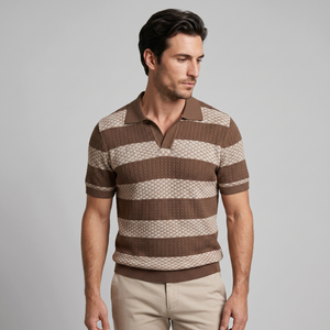 Stripe Jacquard Knit Polo