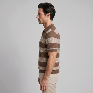 Stripe Jacquard Knit Polo