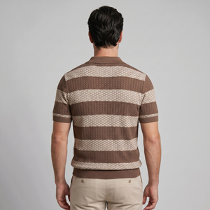 Stripe Jacquard Knit Polo