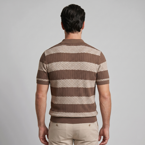 Stripe Jacquard Knit Polo