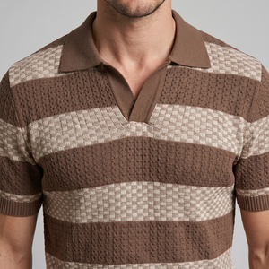 Stripe Jacquard Knit Polo
