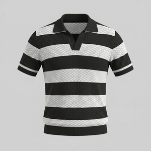 Stripe Jacquard Knit Polo