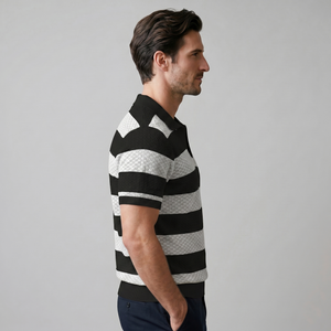 Stripe Jacquard Knit Polo