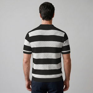 Stripe Jacquard Knit Polo