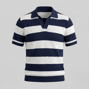 Stripe Jacquard Knit Polo