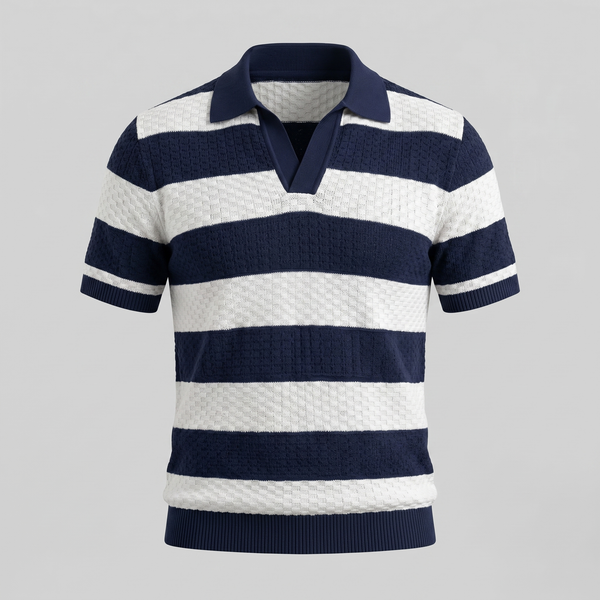 Stripe Jacquard Knit Polo