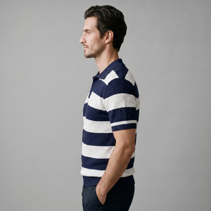 Stripe Jacquard Knit Polo