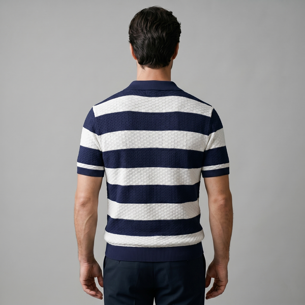 Stripe Jacquard Knit Polo