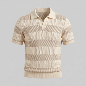Stripe Jacquard Knit Polo