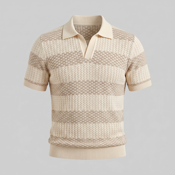 Stripe Jacquard Knit Polo
