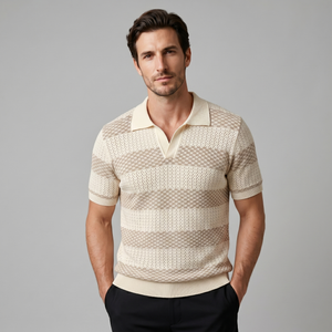 Stripe Jacquard Knit Polo