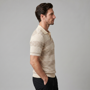 Stripe Jacquard Knit Polo