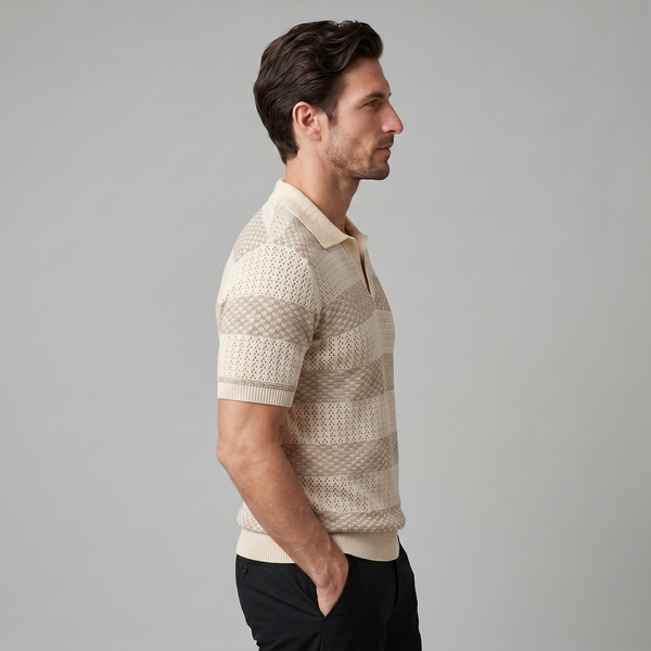 Stripe Jacquard Knit Polo