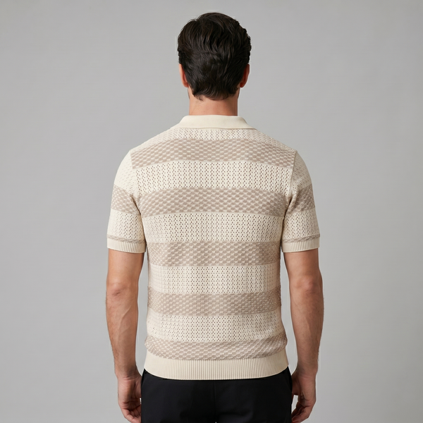 Stripe Jacquard Knit Polo