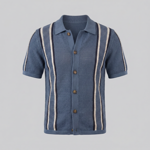 Striped Crochet Knit Shirt