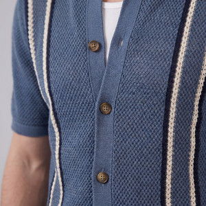 Striped Crochet Knit Shirt