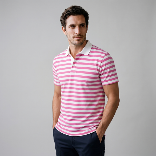 Striped Short Sleeve Polo Shirt