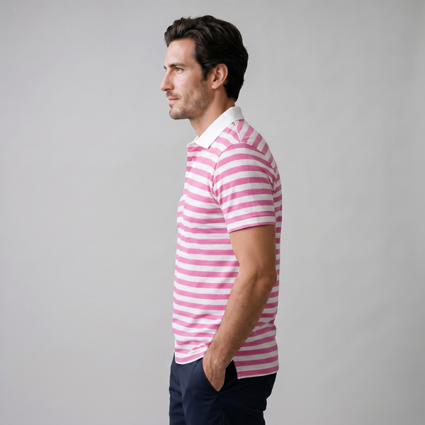 Striped Short Sleeve Polo Shirt