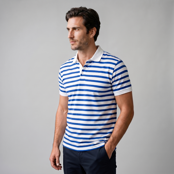 Striped Short Sleeve Polo Shirt