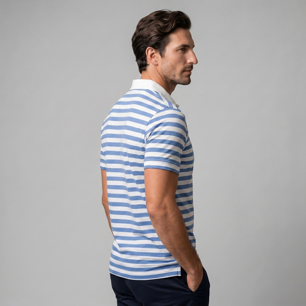 Striped Short Sleeve Polo Shirt