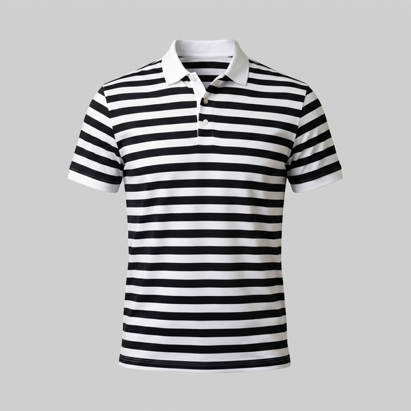 Striped Short Sleeve Polo Shirt