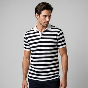 Striped Short Sleeve Polo Shirt
