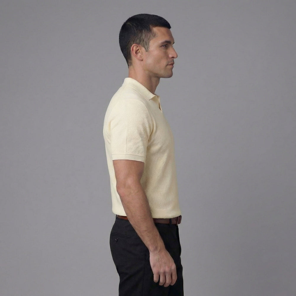 Structured V-Neck Polo Shirt