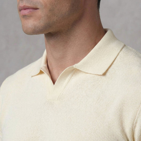 Structured V-Neck Polo Shirt