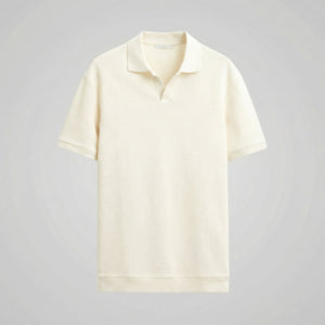 Structured V-Neck Polo Shirt
