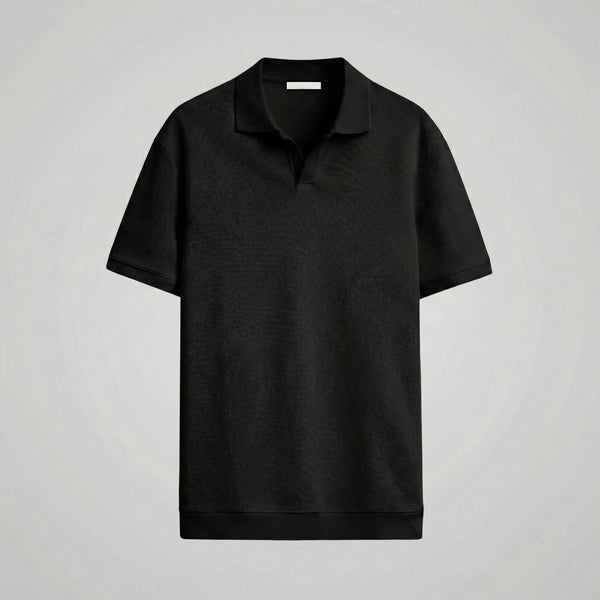Structured V-Neck Polo Shirt