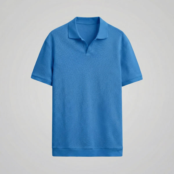 Structured V-Neck Polo Shirt