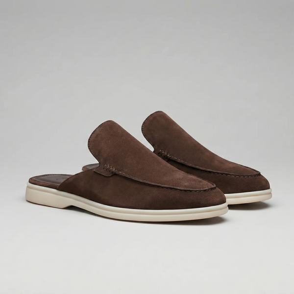 Suede Backless Loafer Mules