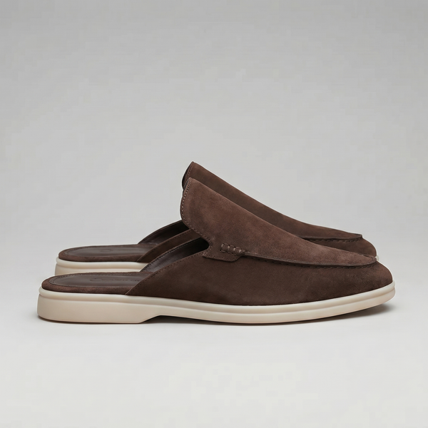 Suede Backless Loafer Mules