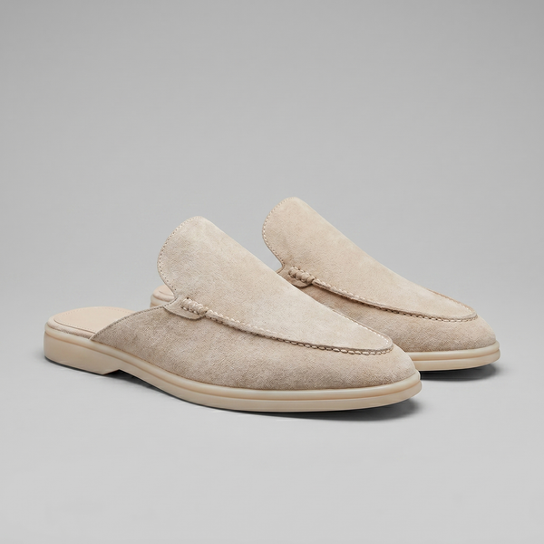 Suede Backless Loafer Mules