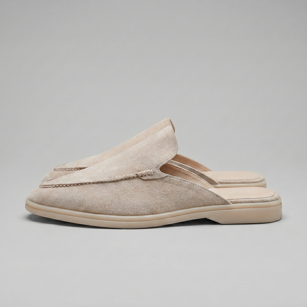 Suede Backless Loafer Mules