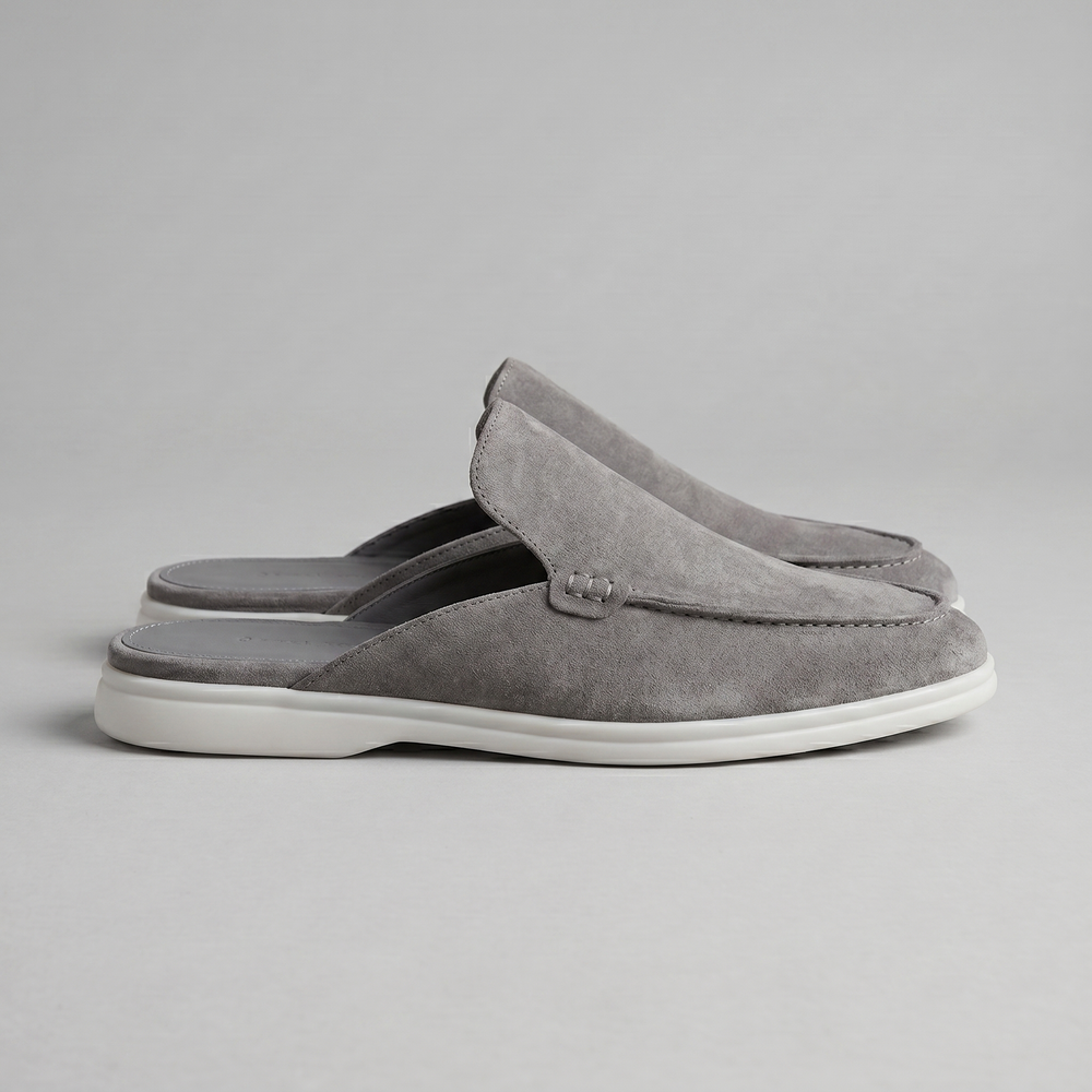 Suede Backless Loafer Mules