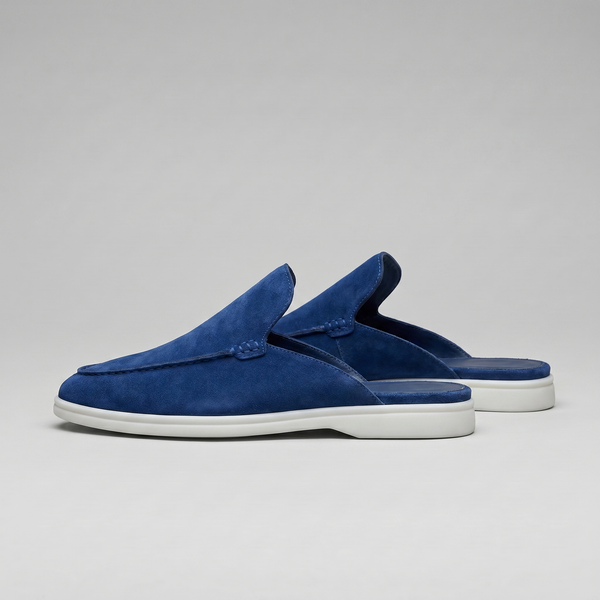 Suede Backless Loafer Mules
