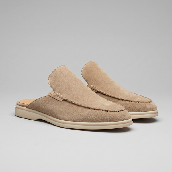 Suede Backless Loafer Mules