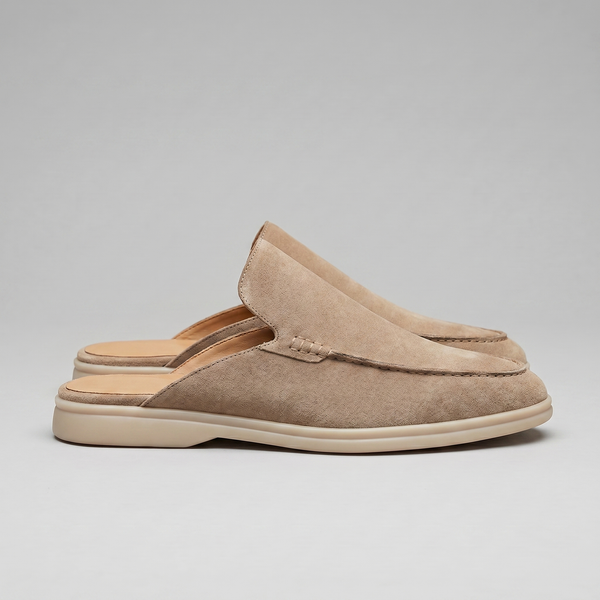 Suede Backless Loafer Mules