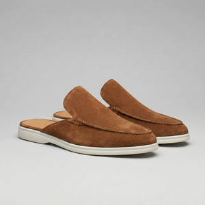 Suede Backless Loafer Mules