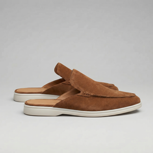 Suede Backless Loafer Mules