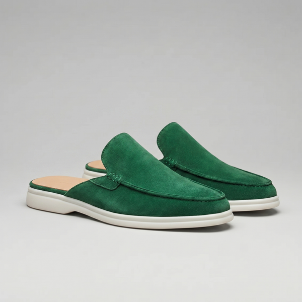 Suede Backless Loafer Mules