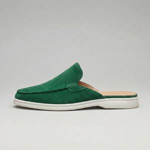 Suede Backless Loafer Mules