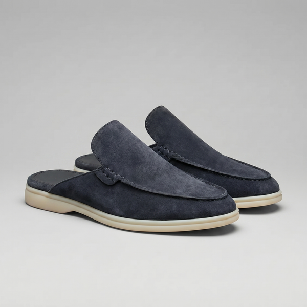 Suede Backless Loafer Mules
