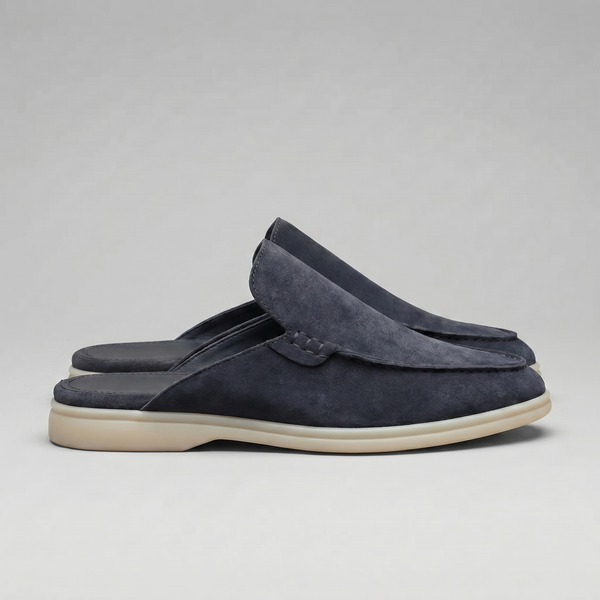 Suede Backless Loafer Mules