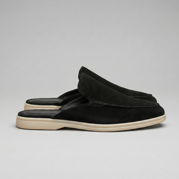 Suede Backless Loafer Mules